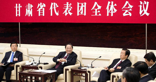 俞正聲參加甘肅代表團(tuán)審議