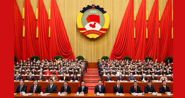 胡錦濤、習(xí)近平等出席政協(xié)十二屆一次會議閉幕會