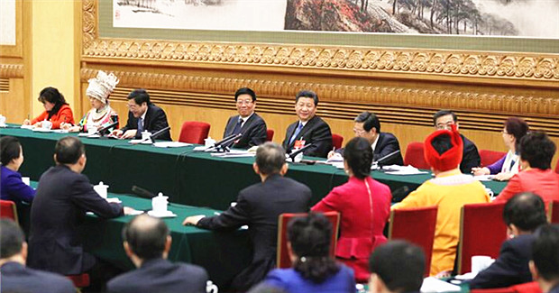 習(xí)近平等分別參加全國人大會議一些代表團(tuán)審議