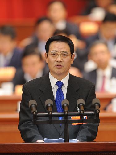 3月8日，全國政協(xié)十二屆一次會議在北京人民大會堂舉行第三次全體會議。這是付志方委員作《政府誠信是社會信用的“定盤星”》的發(fā)言。新華社記者 張鐸 攝