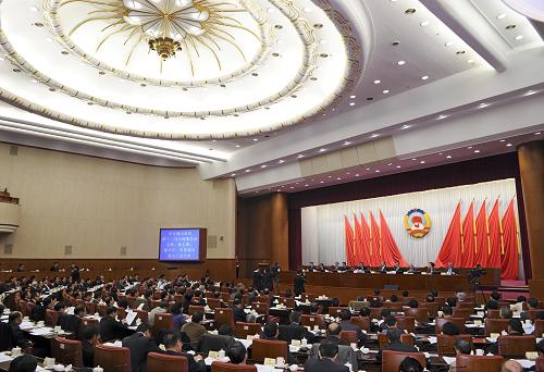 3月9日，全國政協(xié)十二屆一次會議主席團(tuán)第二次會議在北京舉行。新華社記者 饒愛民 攝